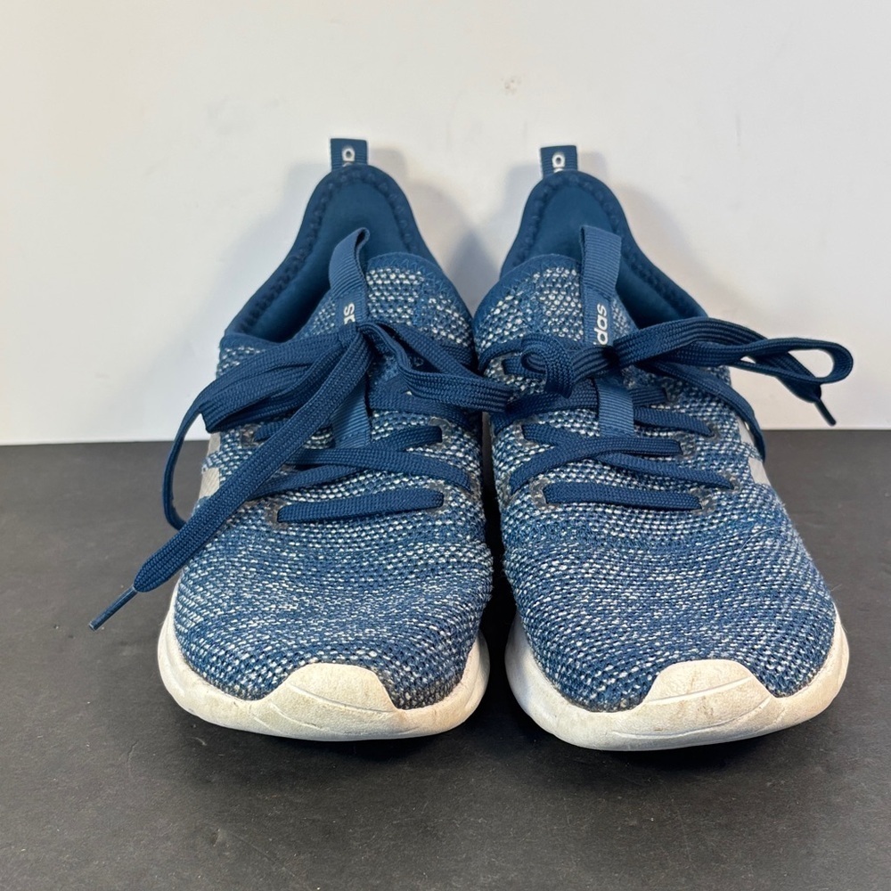 Adidas Cloudfoam Pure Blue Knit Running Shoes Sz 8